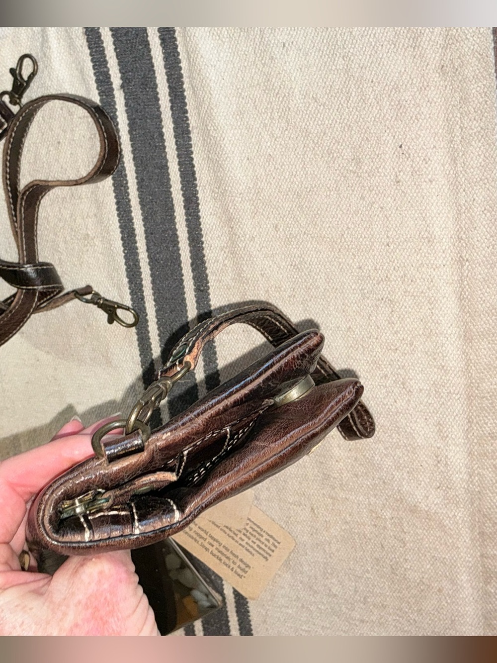 NWT Bed Stu Cadence Wallet Wristlet Crossbody Bag Teak Tiesta Di Moro Rustic 179 - Picture 6 of 14
